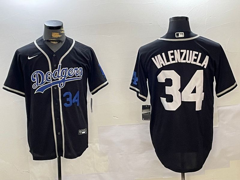 Men Los Angeles Dodgers #34 Valenzuela Black Game 2024 Nike MLB Jersey style 10293->los angeles dodgers->MLB Jersey